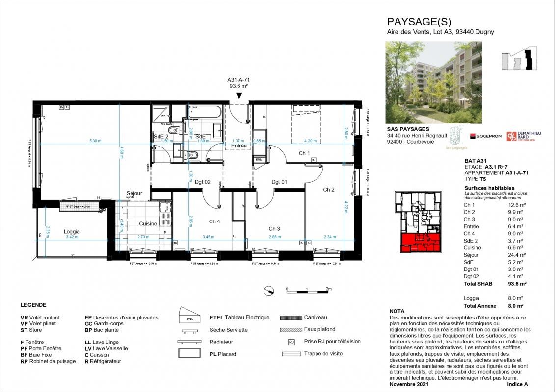 Location Appartement à Dugny 5 pièces